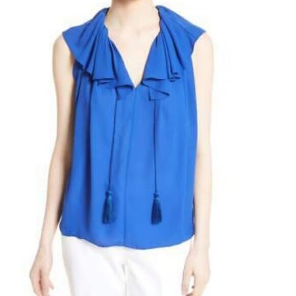 Kate spade ruffle tie tank top Blue Size Medium - Picture 10 of 11